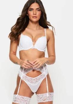 Sexy Lace Padded Boost Bra - White