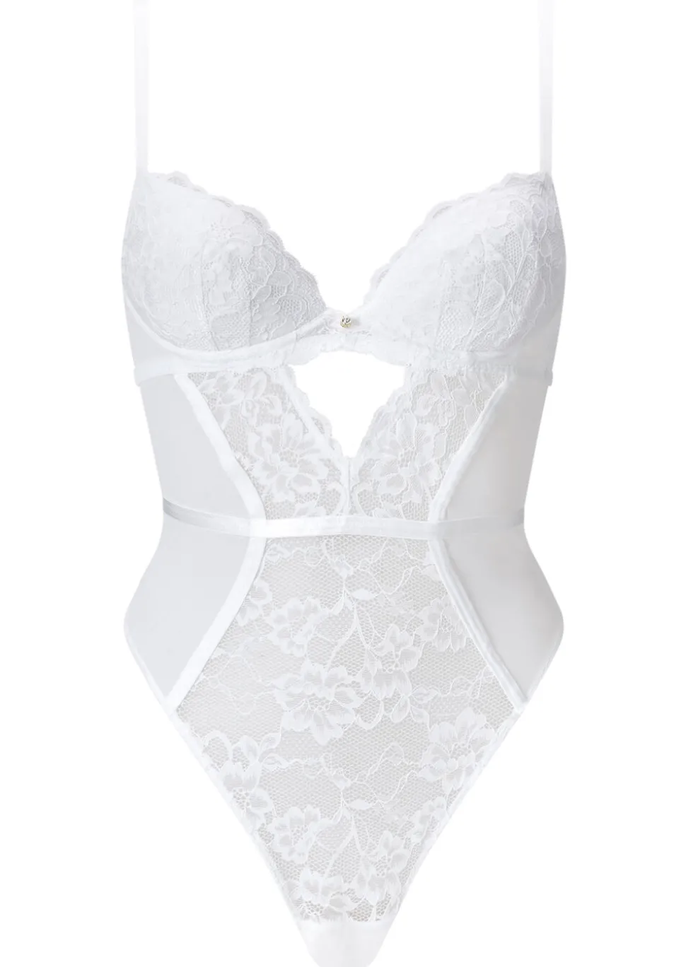 Sexy Lace Padded Lingerie Body - White