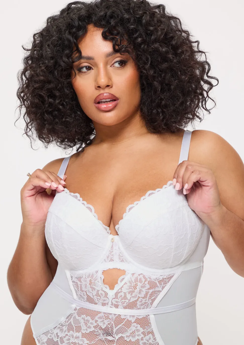 Sexy Lace Padded Lingerie Body - White