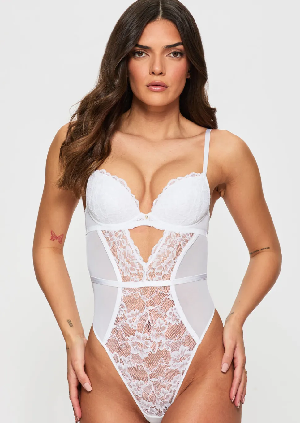 Sexy Lace Padded Lingerie Body - White