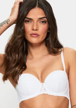 Sexy Lace Padded Multiway Bra - White