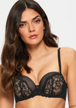 Sexy Lace Padded Multiway Bra - Black/Champagne