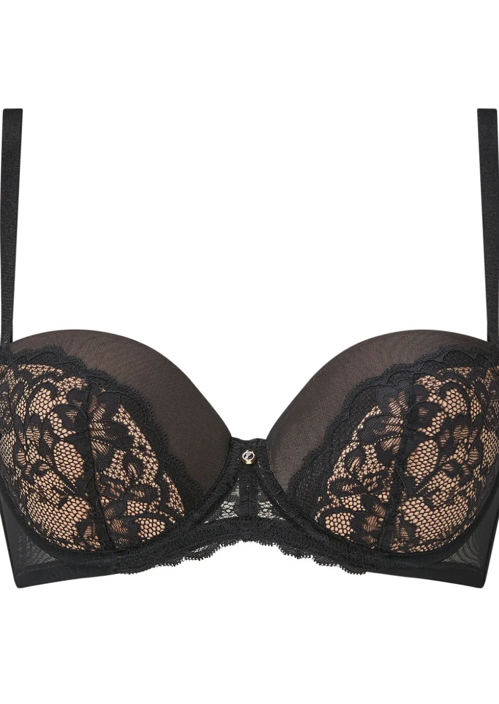 Sexy Lace Padded Multiway Bra - Black/Champagne