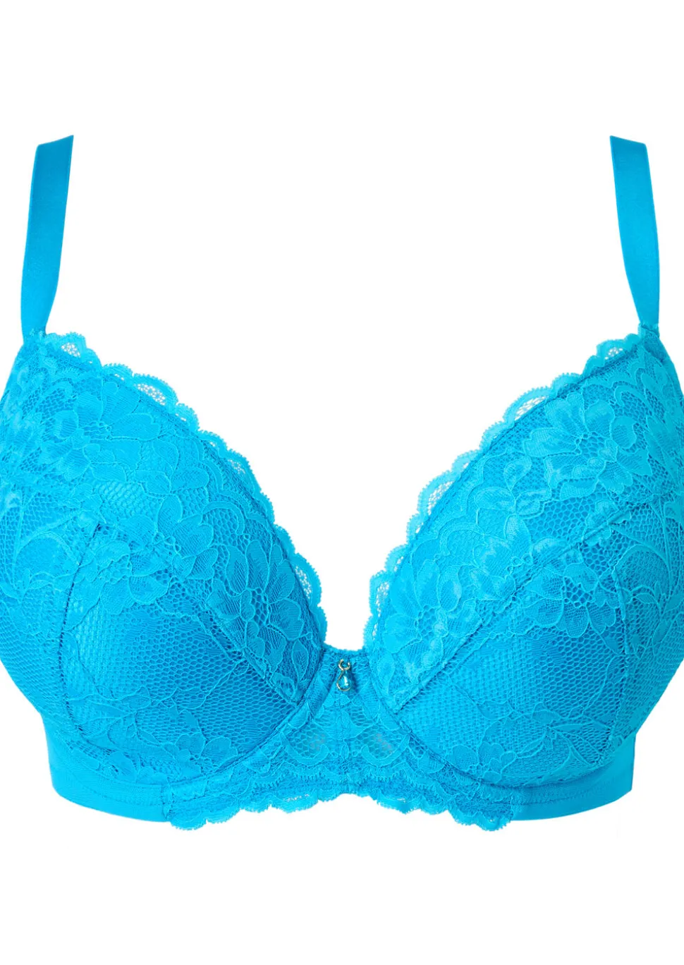 Sexy Lace Padded Plunge Bra - Bright Blue