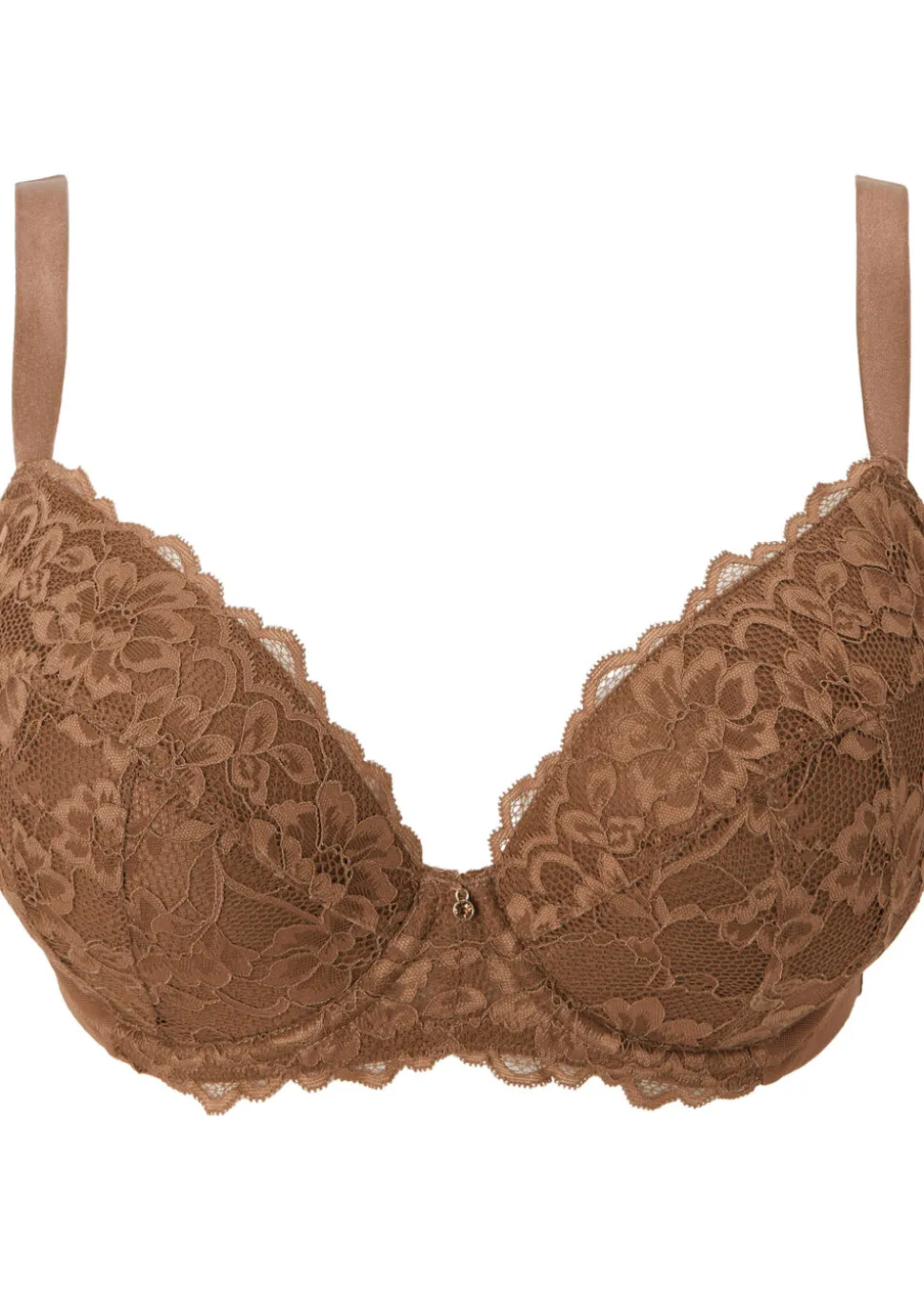 Sexy Lace Padded Plunge Bra - Nude 03