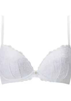 Sexy Lace Padded Plunge Bra - Pack of 2 - White