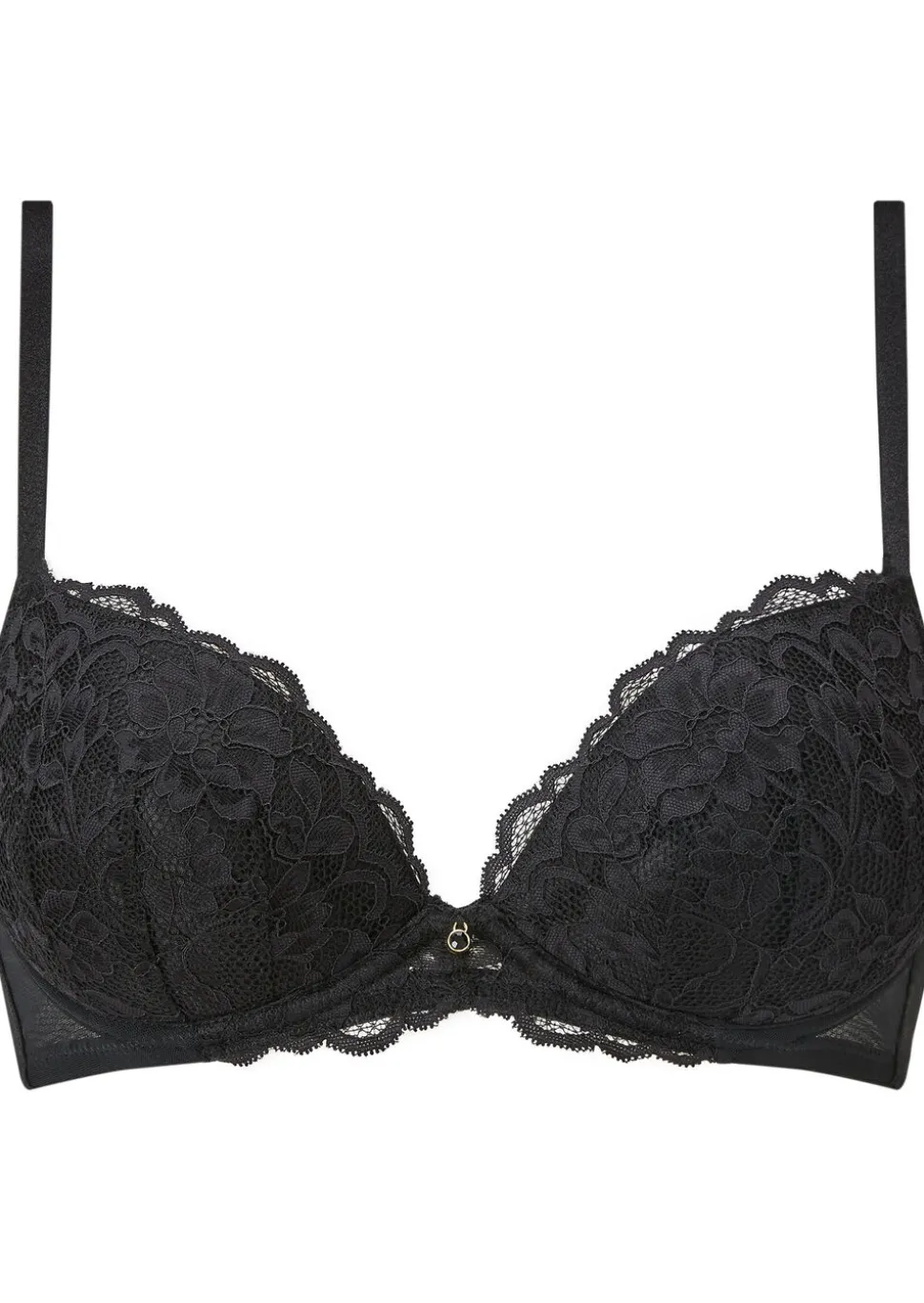 Sexy Lace Padded Plunge Bra - Pack of 2 - Black