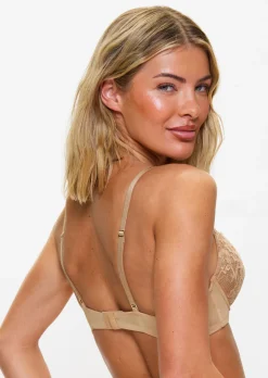 Sexy Lace Padded Plunge Bra - Pack of 2 - Black/Nude