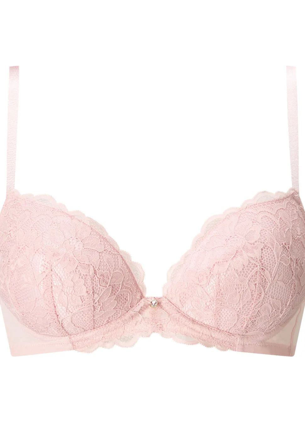 Sexy Lace Padded Plunge Bra - Pack of 2 - White/Blush