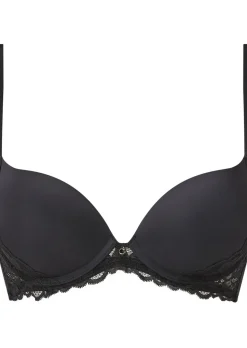 Sexy Lace Smoothing Plunge Bra - Black