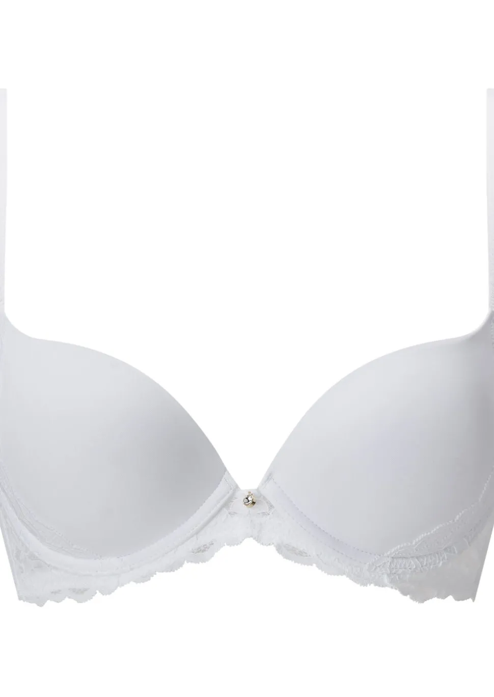 Sexy Lace Smooth Plunge Bra - White