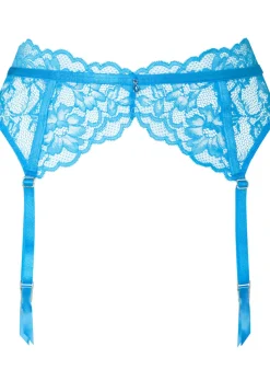 Sexy Lace Suspender Belt - Bright Blue