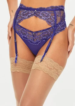Sexy Lace Suspender Belt - Dark Purple
