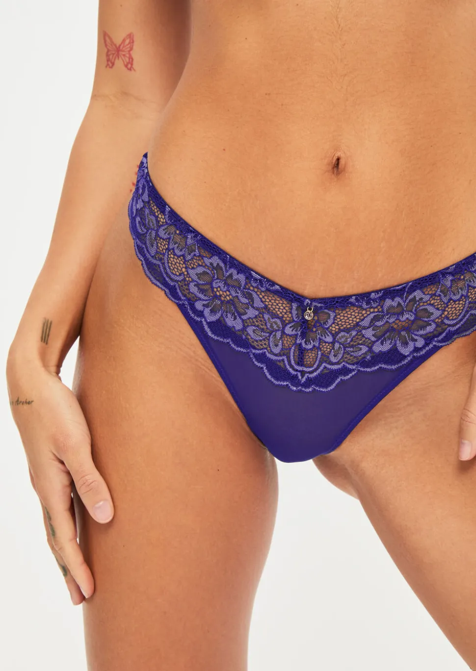 Sexy Lace Thong - Dark Purple