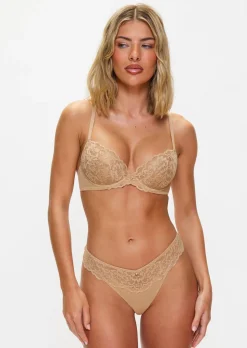 Sexy Lace Thong - Nude 01