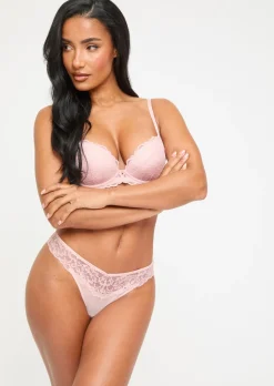 Sexy Lace Thong - Pale Pink