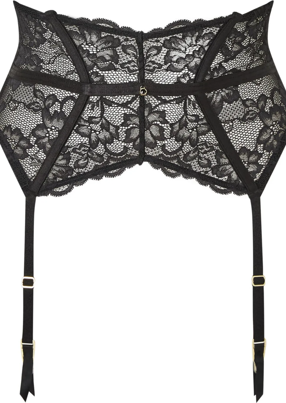 Sexy Lace Waspie Suspender - Black