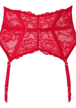 Sexy Lace Waspie Suspender - Red