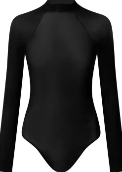 Sheer Lustre Lingerie Body - Black