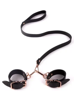 Signature Faux Leather Handcuffs with Lead
