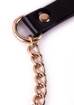 Signature Faux Leather Strappy Collar & Lead