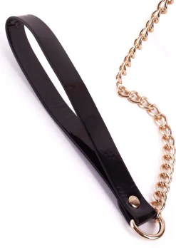Signature Faux Leather Strappy Collar & Lead