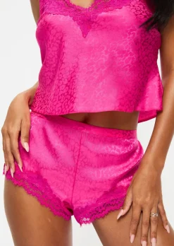 Signature Satin Cami Set - Bright Pink