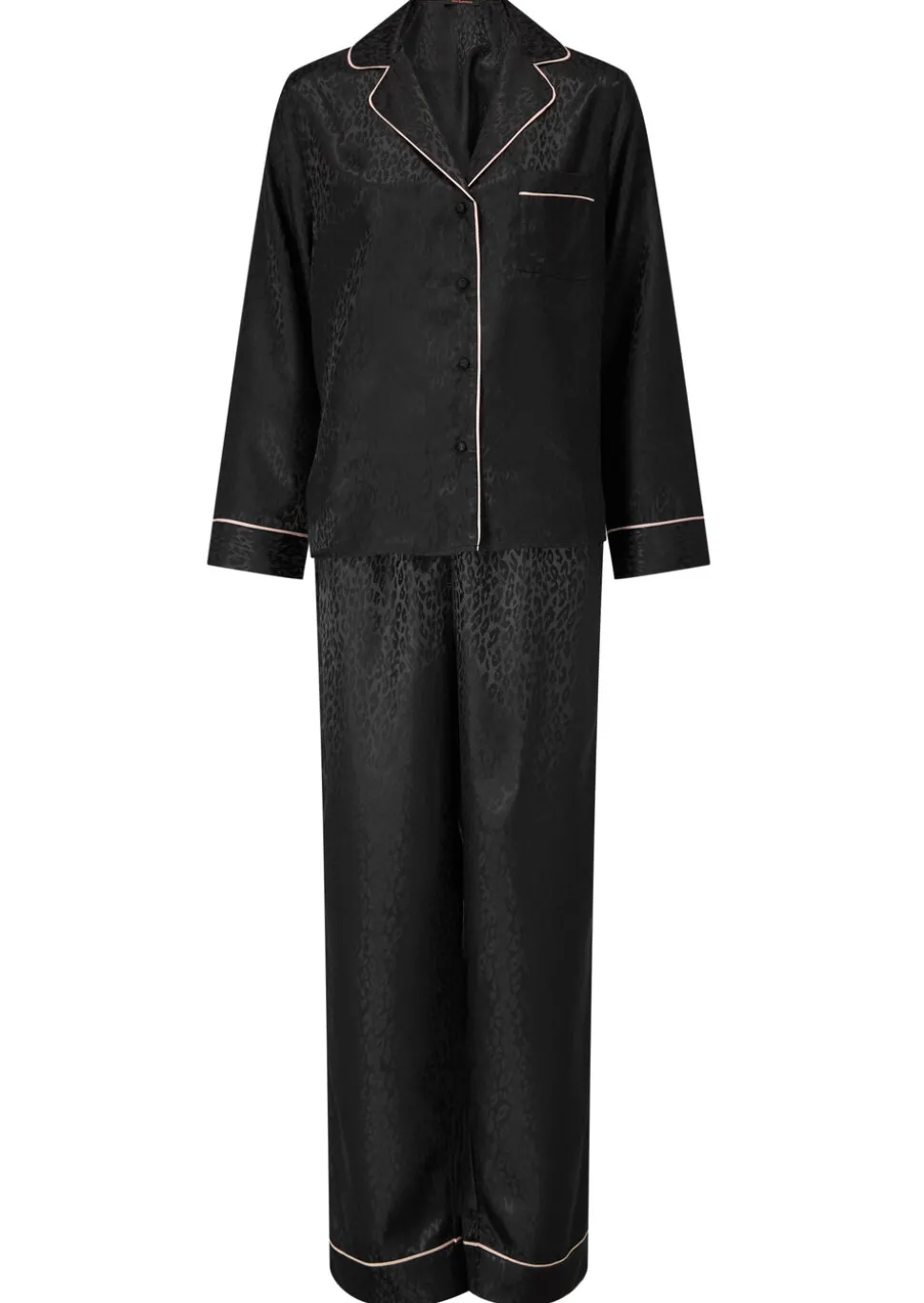 Signature Satin Pyjama Shirt & Trousers Set - Black