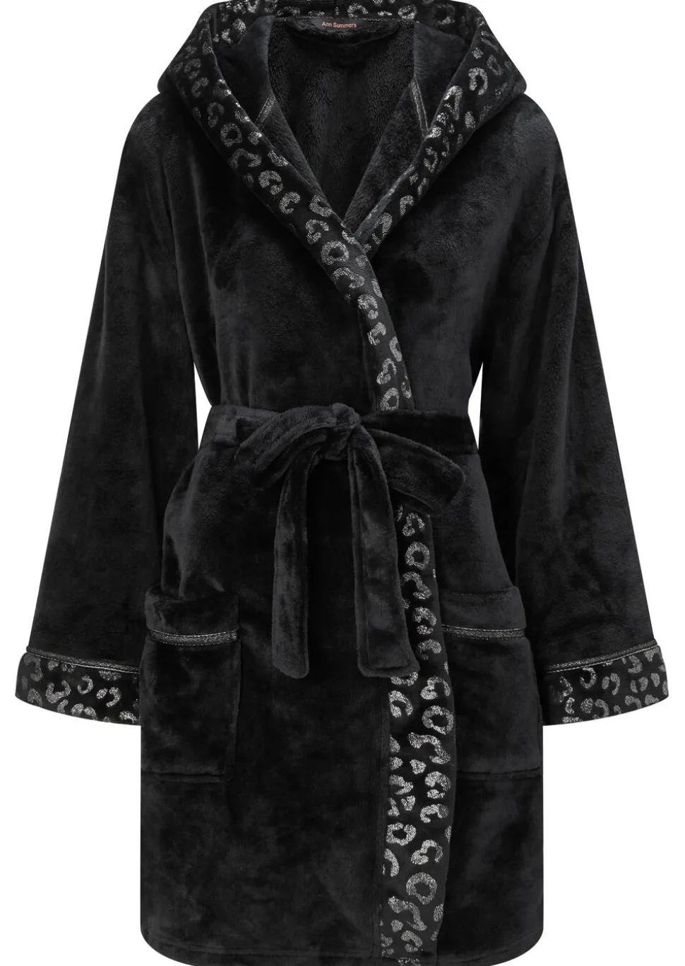 Signature Sparkle Fluffy Robe - Black
