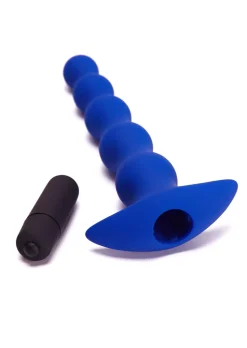 Silicone Vibrating Graduated Anal Beads with Removable Bullet
