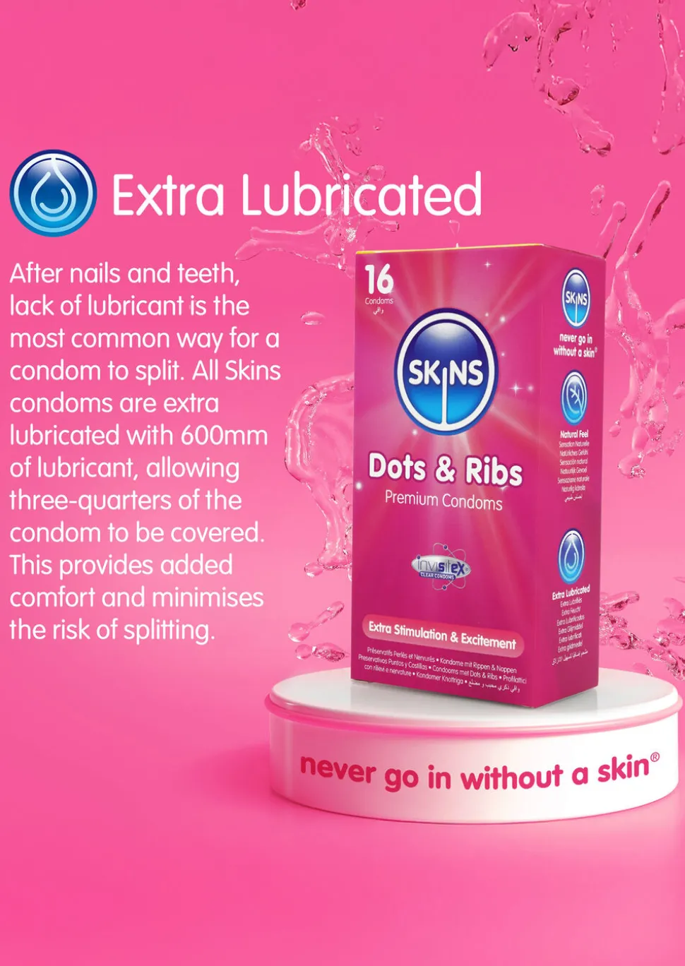 Skins Condoms Dots & Ribs 16 Pack