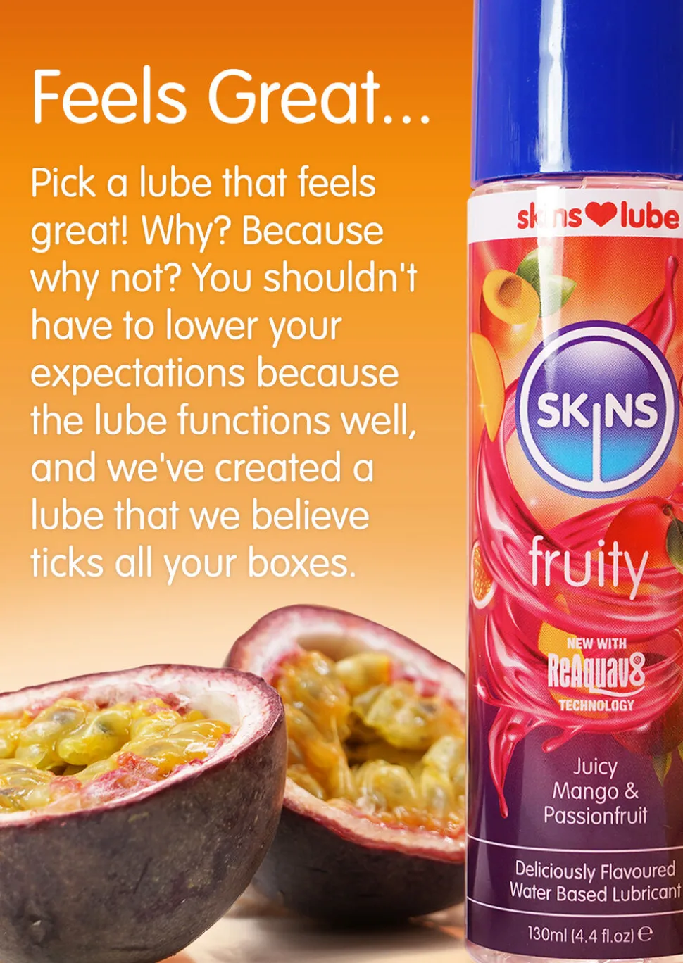 Skins Passion Fruit and Mango Flavoured Lube - 130ml