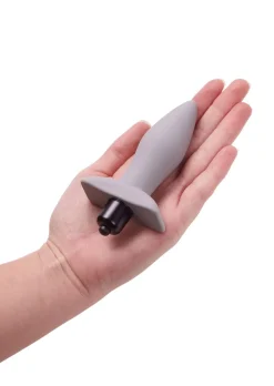 Slimline Vibrating Silicone Butt Plug with Removable Bullet