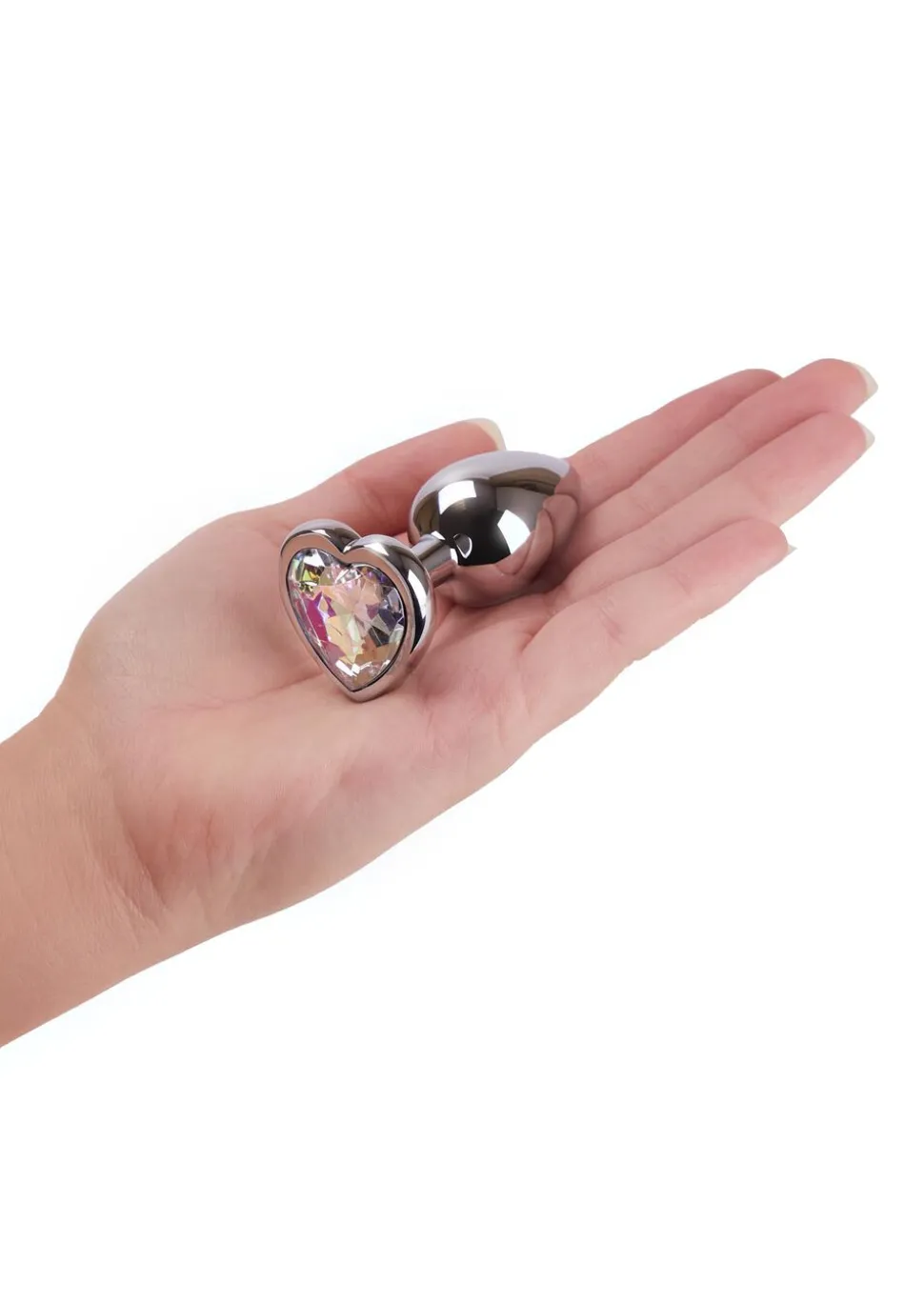 Small Jewelled Heart Metal Butt Plug