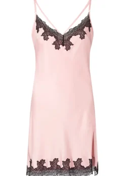 Sorella Satin Lace Trim Chemise Lingerie - Pale Pink