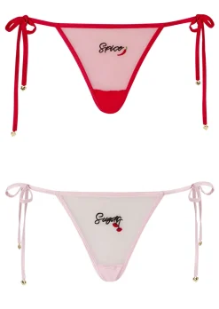 Sugar & Spice Tie Side G-Strings - Pack of 2 - Multi