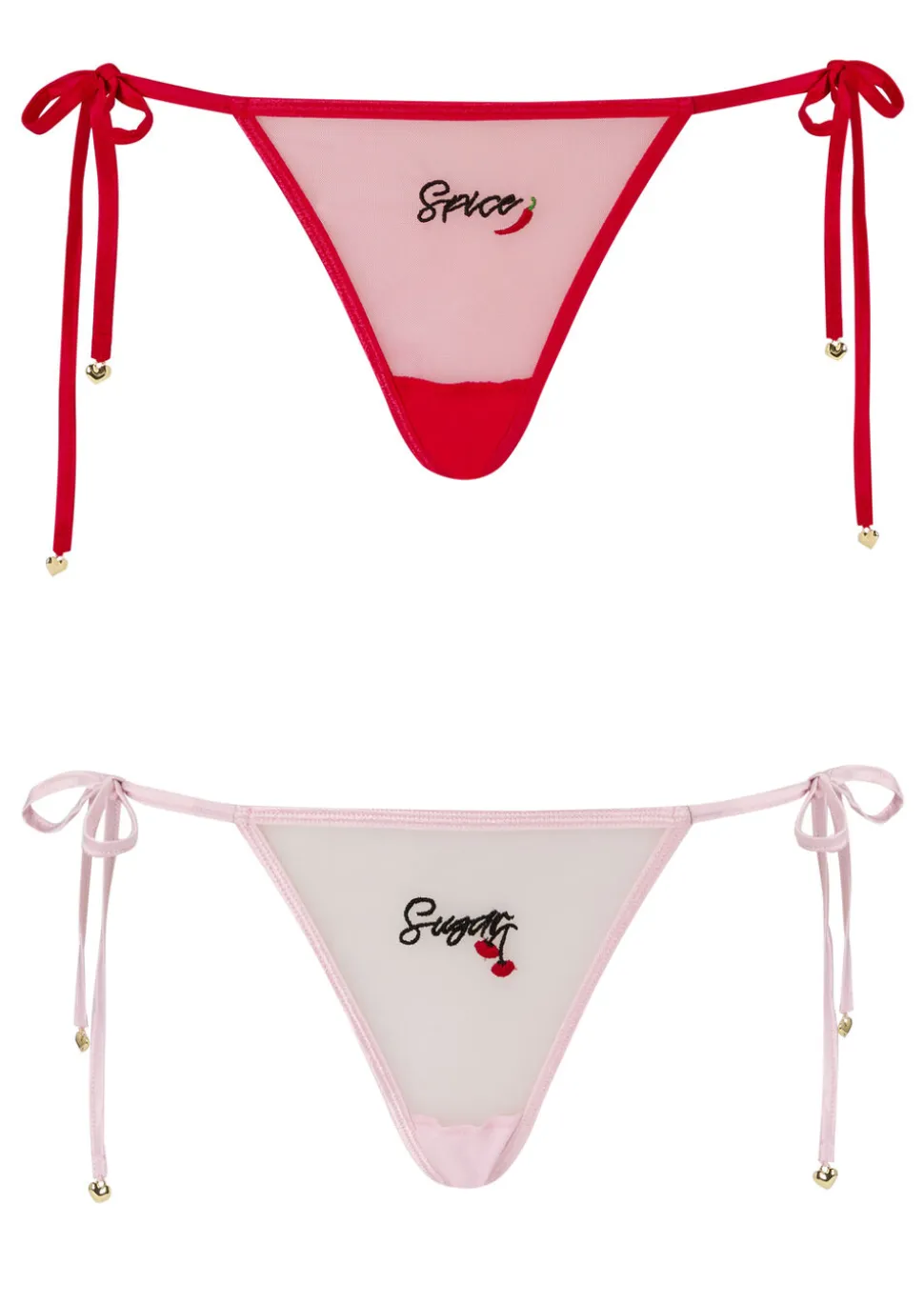 Sugar & Spice Tie Side G-Strings - Pack of 2 - Multi