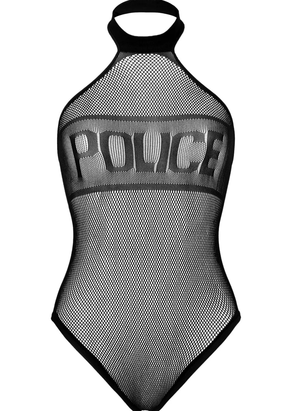 Sultry Sergeant Crotchless Police Body Costume with Suspenders - Black