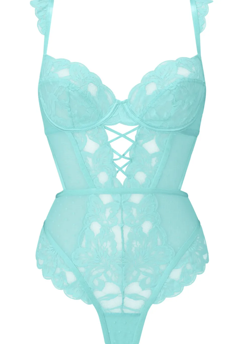 Sweet Romance Underwired Lingerie Body - Light Blue