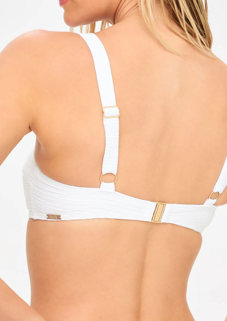Swim Crinkle Bikini Top - White