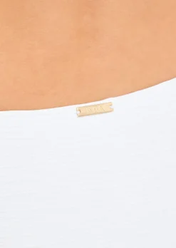 Swim Crinkle High Leg Bikini Bottom - White