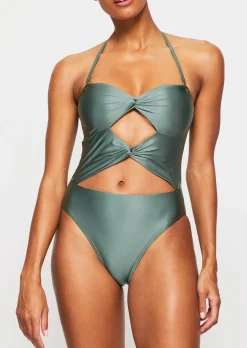 Swim Solid Collections Swimsuit - Dark Green