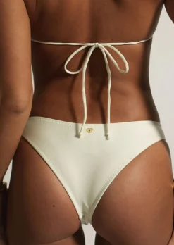 Swirl High Leg Bikini Bottom - Cream