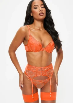 Tangerine Dream Suspender Belt - Bright Orange