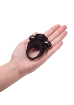 Textured Silicone Vibrating Cock Ring with Removable Bullet