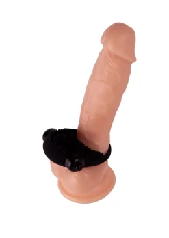 Textured Silicone Vibrating Cock Ring with Removable Bullet