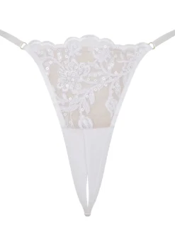 The Icon Crotchless Thong - White