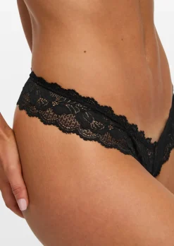 Triple Threat Lace Crotchless Thong - Pack of 3 - Multi
