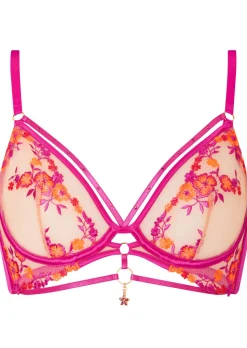 Tropical Tease Non Padded Plunge Bra - Bright Pink