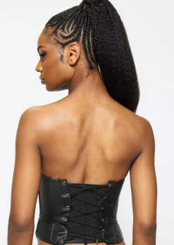 Truly PU Corset Top - Black